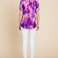 Venechia Tie Dye Bubble Sleeves Tunic Top