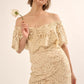 A Lace, Woven Mini Dress