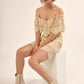 A Lace, Woven Mini Dress