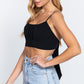 Back Ribbon Tie Cami Crop Top