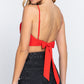 Back Ribbon Tie Cami Crop Top
