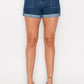 Belted Paperbag Denim Shorts