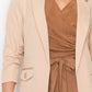 Ruched Sleeves Solid Blazer