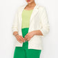 Ruched Sleeves Solid Blazer