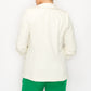 Ruched Sleeves Solid Blazer