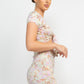 Front Knot Floral Top & Ruched Maxi Skirts Set