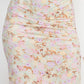 Front Knot Floral Top & Ruched Maxi Skirts Set