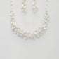 Leaf Pattern Pearl Crystal Necklace