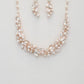 Leaf Pattern Pearl Crystal Necklace