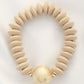 Ball Bead Wood Disc Bracelet