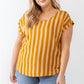 Plus Striped Short Sleeve Relax Top