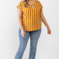 Plus Striped Short Sleeve Relax Top
