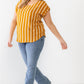 Plus Striped Short Sleeve Relax Top