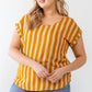 Plus Striped Short Sleeve Relax Top