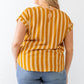 Plus Striped Short Sleeve Relax Top