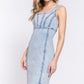 Sleeveless Stretch Denim Mini Dress