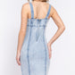 Sleeveless Stretch Denim Mini Dress