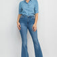 Button-down Denim Shirt Top