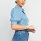 Button-down Denim Shirt Top