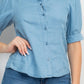 Button-down Denim Shirt Top