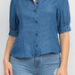Button-down Denim Shirt Top