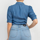 Button-down Denim Shirt Top