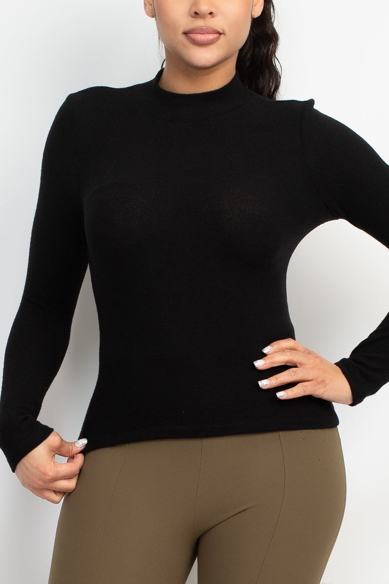 Mock Neck Long Sleeve Top