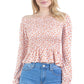 Peasant Sleeve Floral Smocked Top