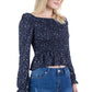 Peasant Sleeve Floral Smocked Top