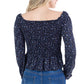 Peasant Sleeve Floral Smocked Top