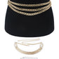 Stylish 3 Row Flat Chain Belt