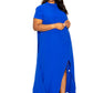 Mock neck back cape dress