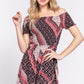 Off Shoulder Smoked Print Woen Romper