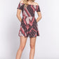 Off Shoulder Smoked Print Woen Romper