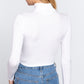 Long Slv Turtle Neck Rib Crop Knit Top