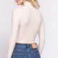 Long Slv Turtle Neck Rib Crop Knit Top