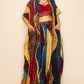 Printed Wide Pants Set