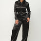 Front Zipper Pockets Top And Pants Jumpsuit