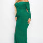 Plus Long Sleeve Off Shoulder Night Party Maxi Dress