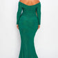 Plus Long Sleeve Off Shoulder Night Party Maxi Dress