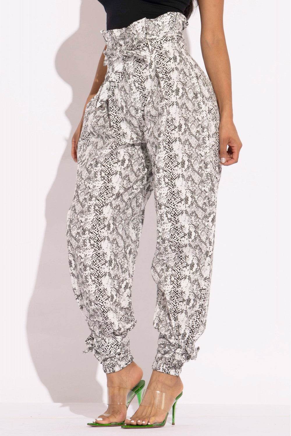 Snake Skin Printed Style Cargo Pants