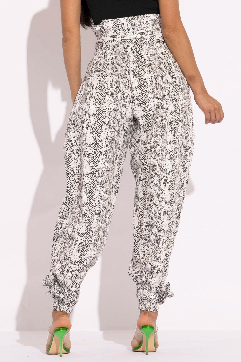 Snake Skin Printed Style Cargo Pants