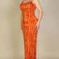 Plus Size Tie Dye Printed Cami Bodycon Maxi Dress