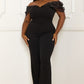 Mesh Off The Shoulder Plus Size Jumpsuit