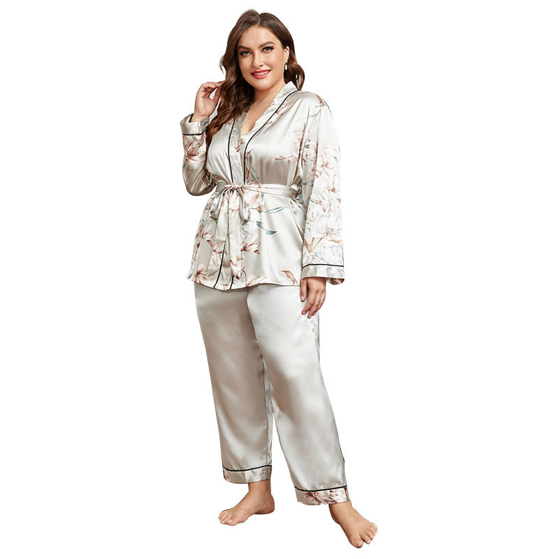 Cardigan Lace up Nightgown Pajama