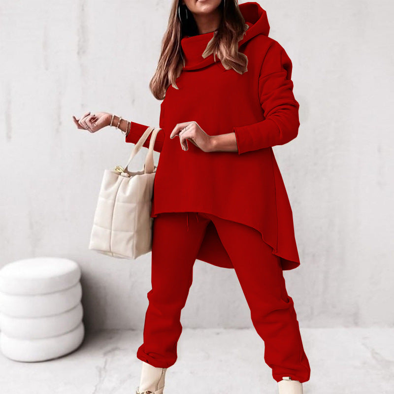 Solid Color Casual Sweater Set