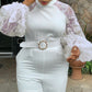 Long Sleeve Slim Fit Casual Straight Jumpsuit