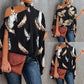 Printed Diagonal Collar Loose Top