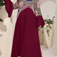 Plus Size Tassel Printed Pullover Office Maxi Dress Women
